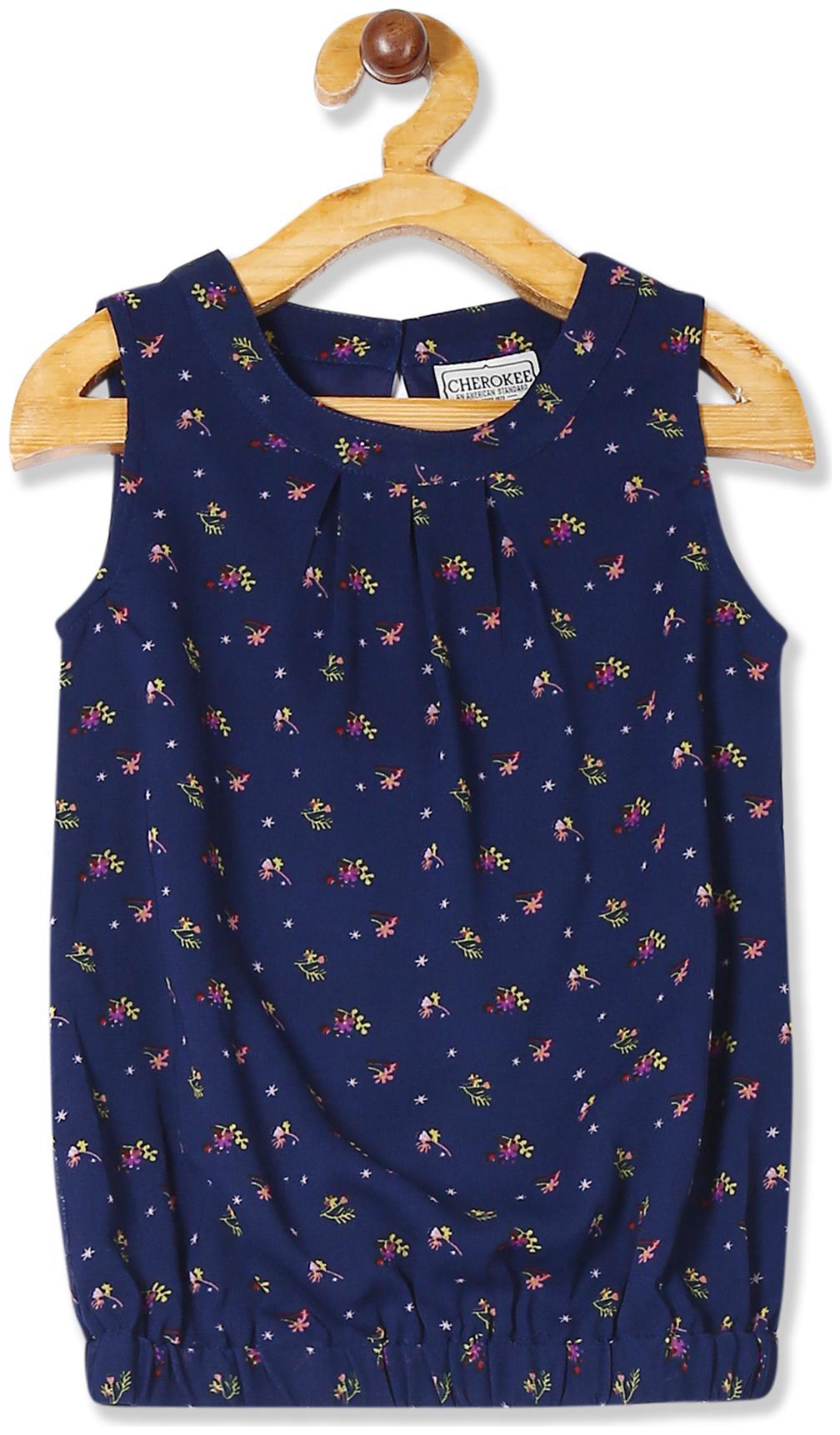 

CHEROKEE Polyester Printed Top for Baby Girl - Blue