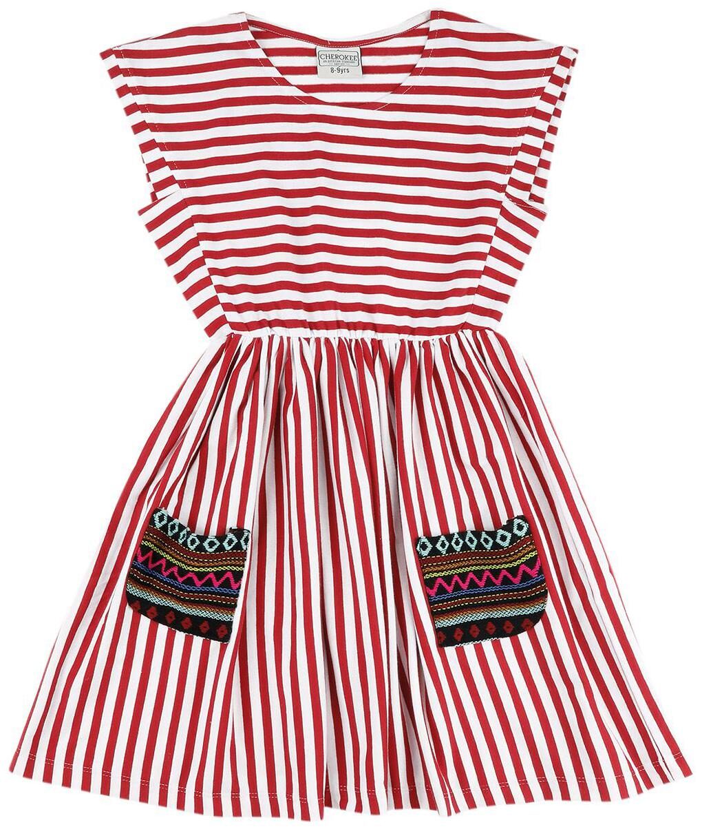 

CHEROKEE Red Cotton Short Sleeves Knee Length Princess Frock ( Pack of 1 )