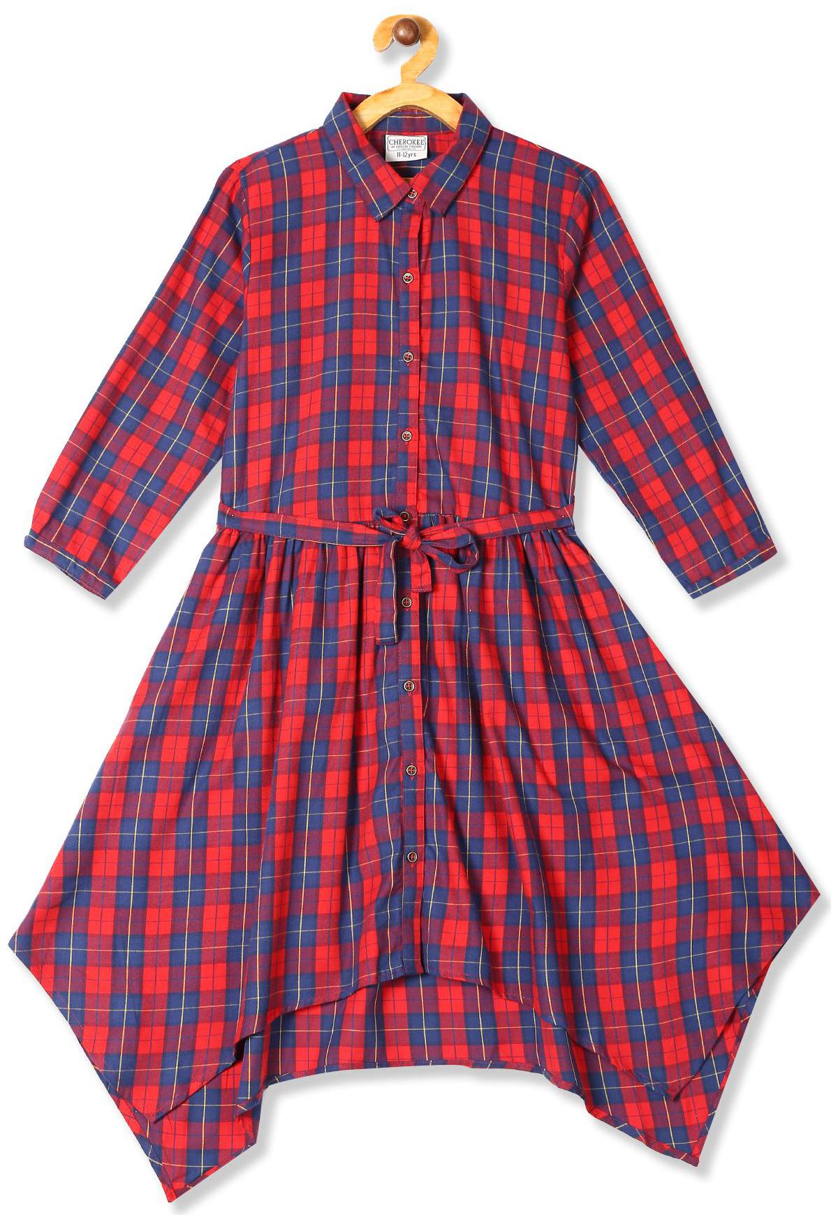 

CHEROKEE Red Cotton Full Sleeves Knee Length Princess Frock ( Pack of 1 )
