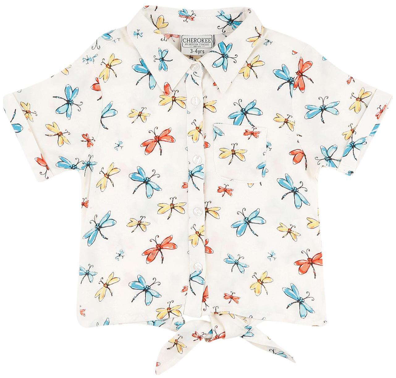 

CHEROKEE Viscose Printed Top for Baby Girl - White