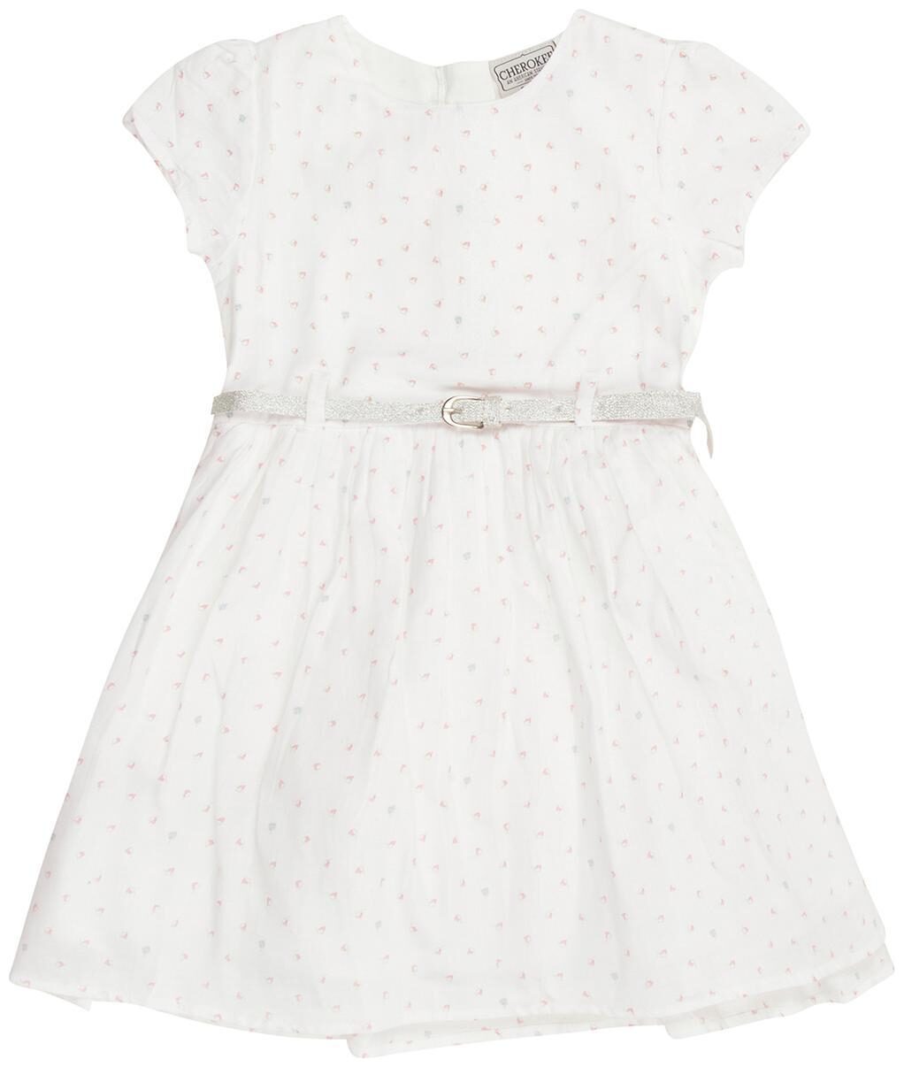

CHEROKEE White Cotton Short Sleeves Above Knee Princess Frock ( Pack of 1 )