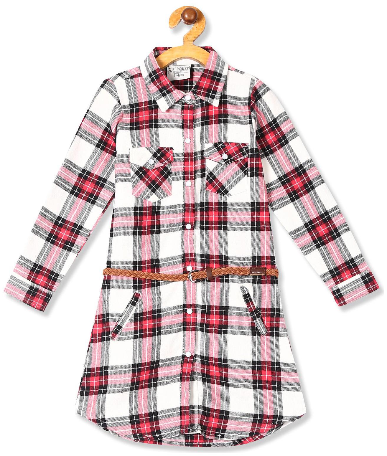 

CHEROKEE White Cotton Full Sleeves Knee Length Princess Frock ( Pack of 1 )