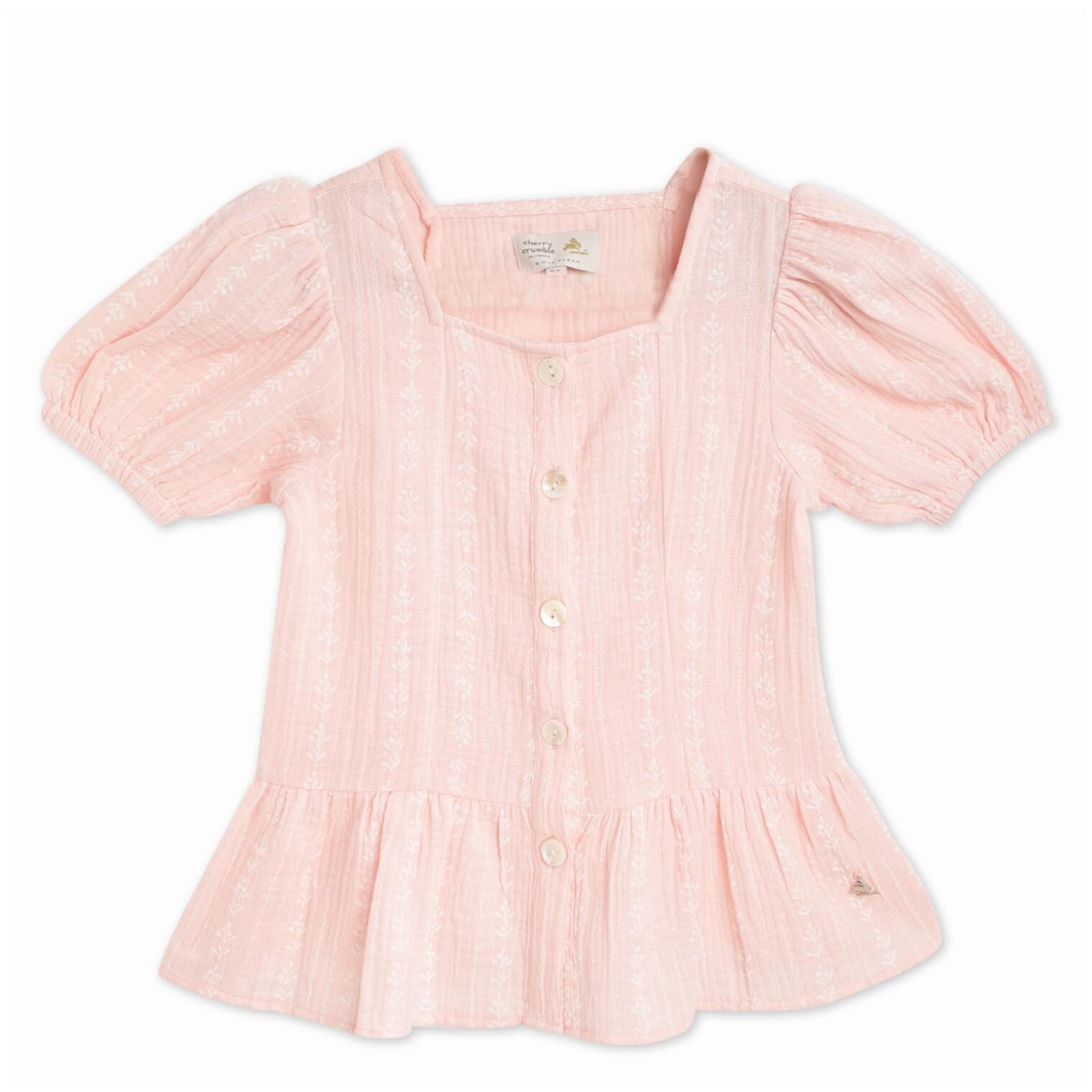 

Cherry Crumble By Nitt Hyman Girl Cotton Solid Top - Pink