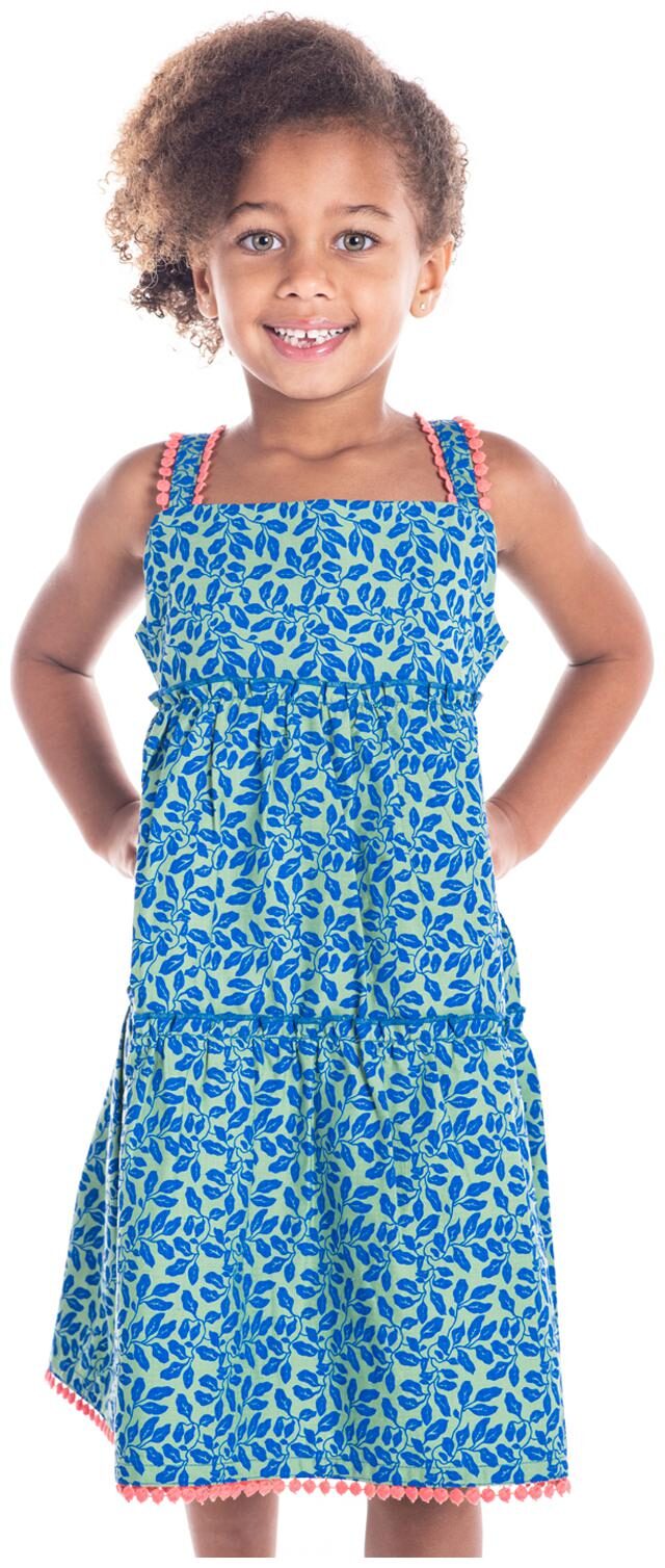 

Cherry Crumble By Nitt Hyman Baby girl Cotton Floral Princess frock - Blue