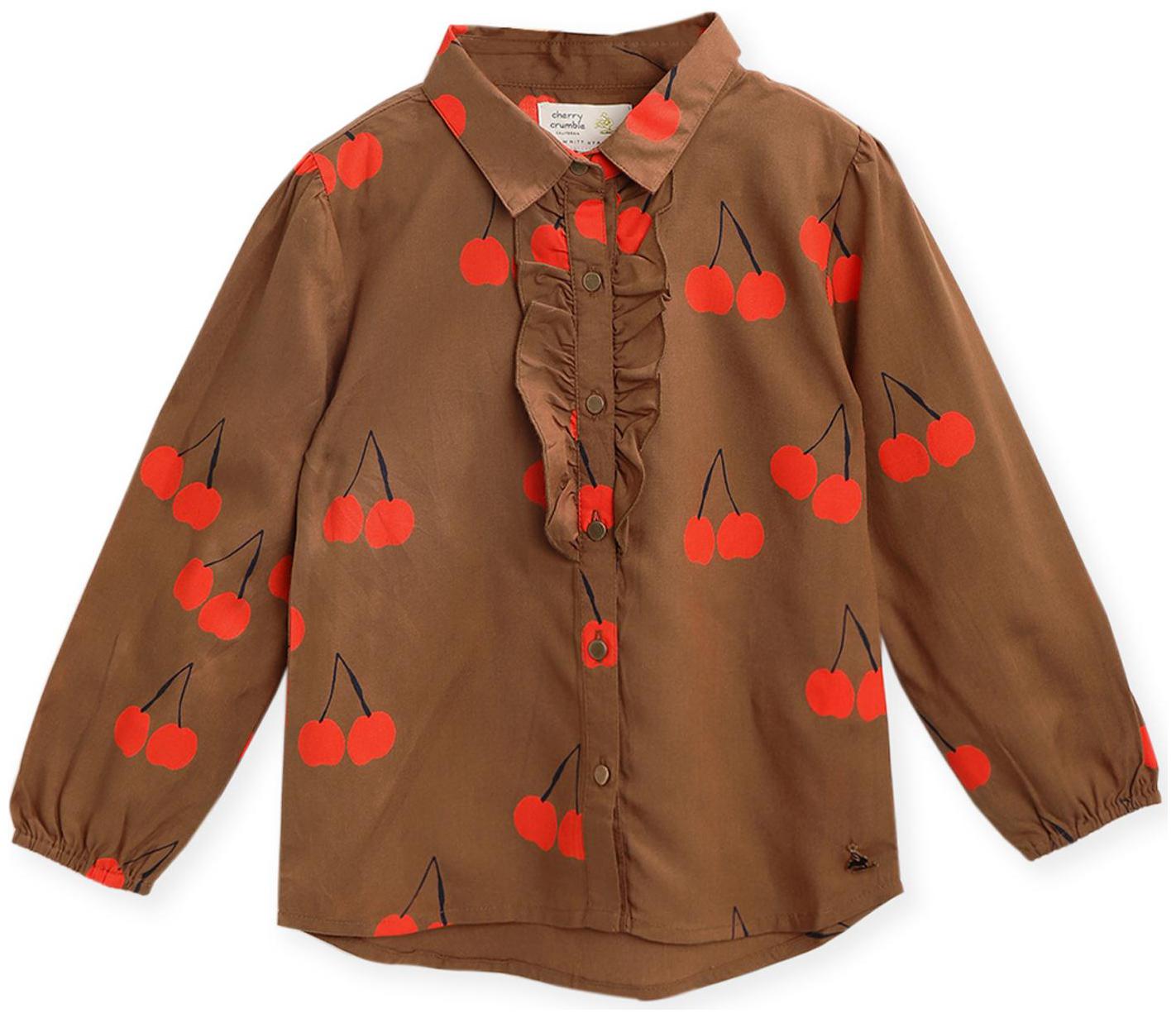 

Cherry Crumble By Nitt Hyman Girl Cotton blend Printed Top - Brown