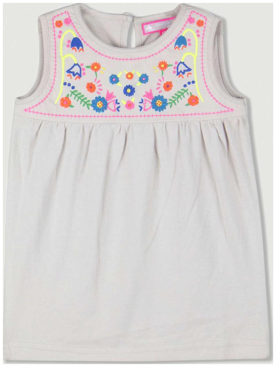 

Cherry Crumble By Nitt Hyman Girl Cotton Solid Top - Grey