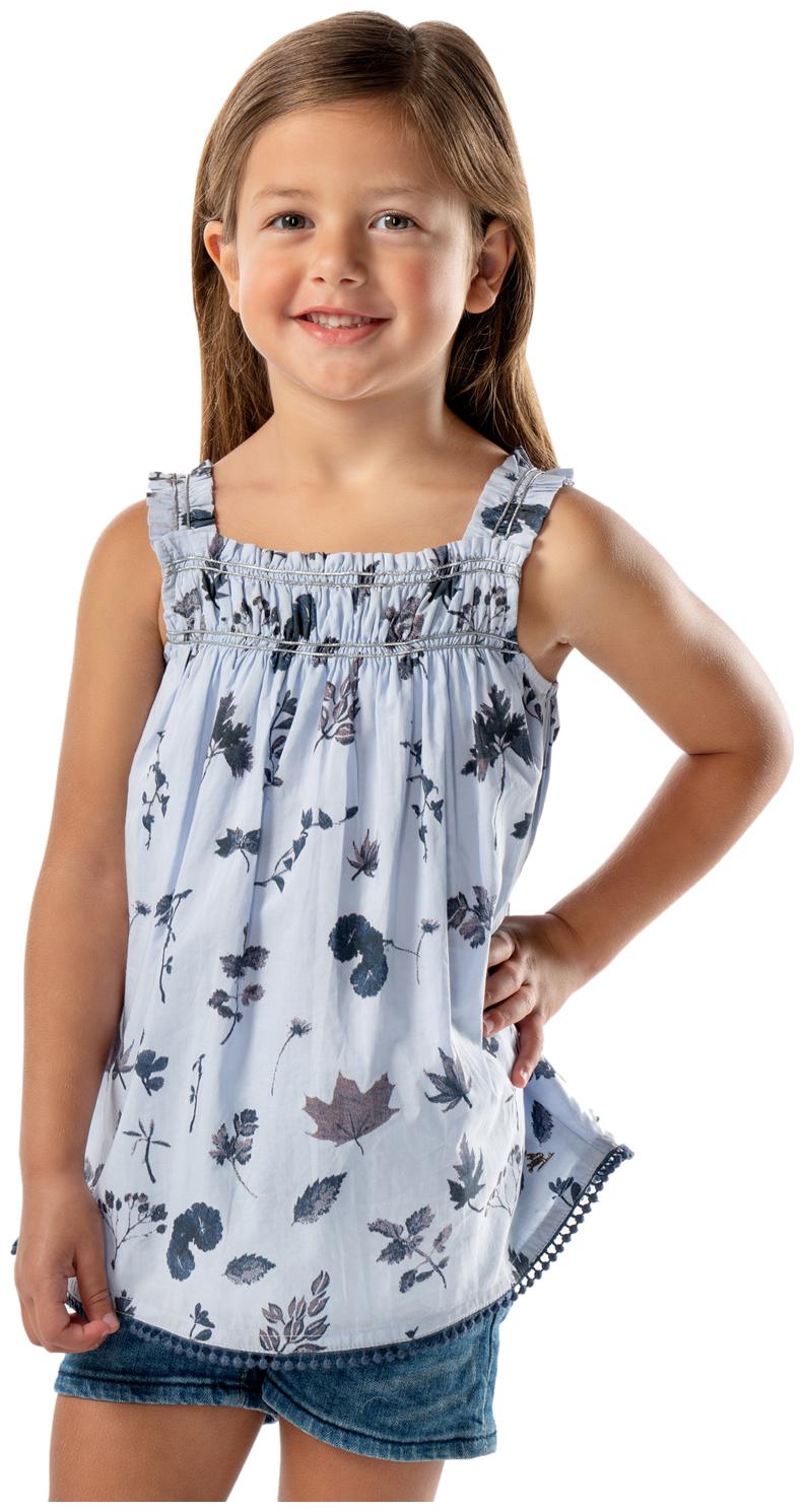 

Cherry Crumble By Nitt Hyman Girl Cotton Floral Top - Blue
