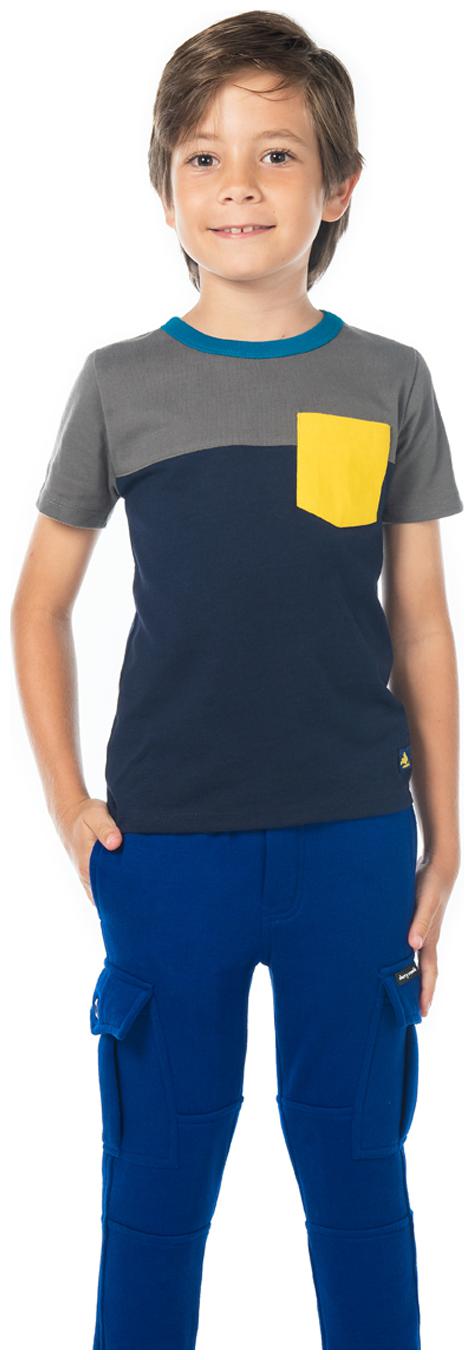 

Cherry Crumble By Nitt Hyman Boy Cotton Colorblocked T-shirt - Blue