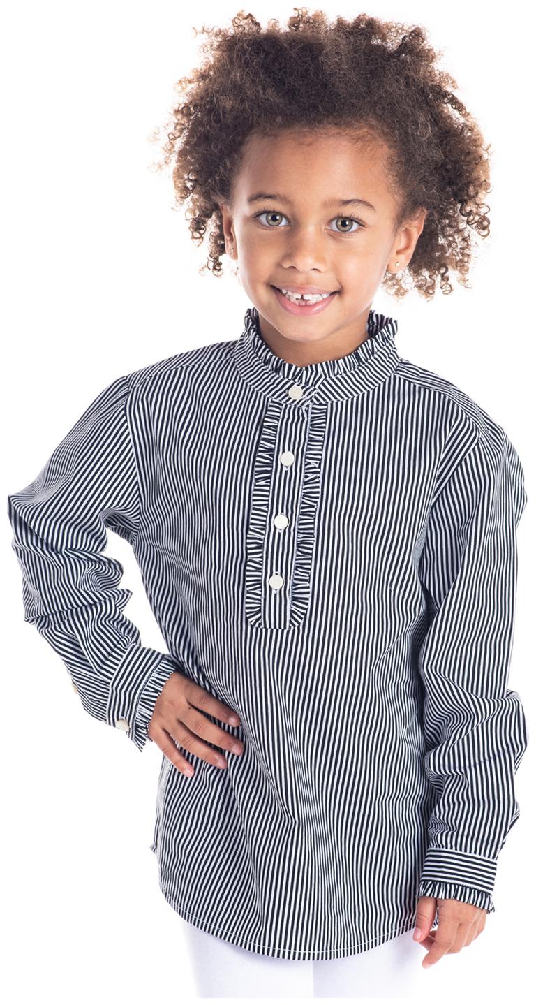 

Cherry Crumble By Nitt Hyman Cotton blend Striped Top for Baby Girl - Black