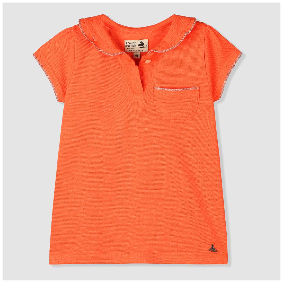 

Cherry Crumble By Nitt Hyman Girl Cotton Solid Shirt - Orange