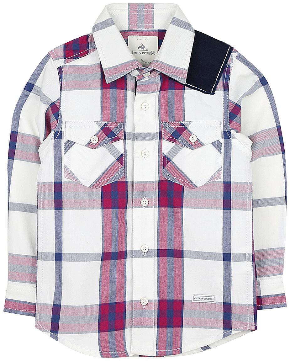 

Cherry Crumble By Nitt Hyman Boy Blended Checked Shirt White