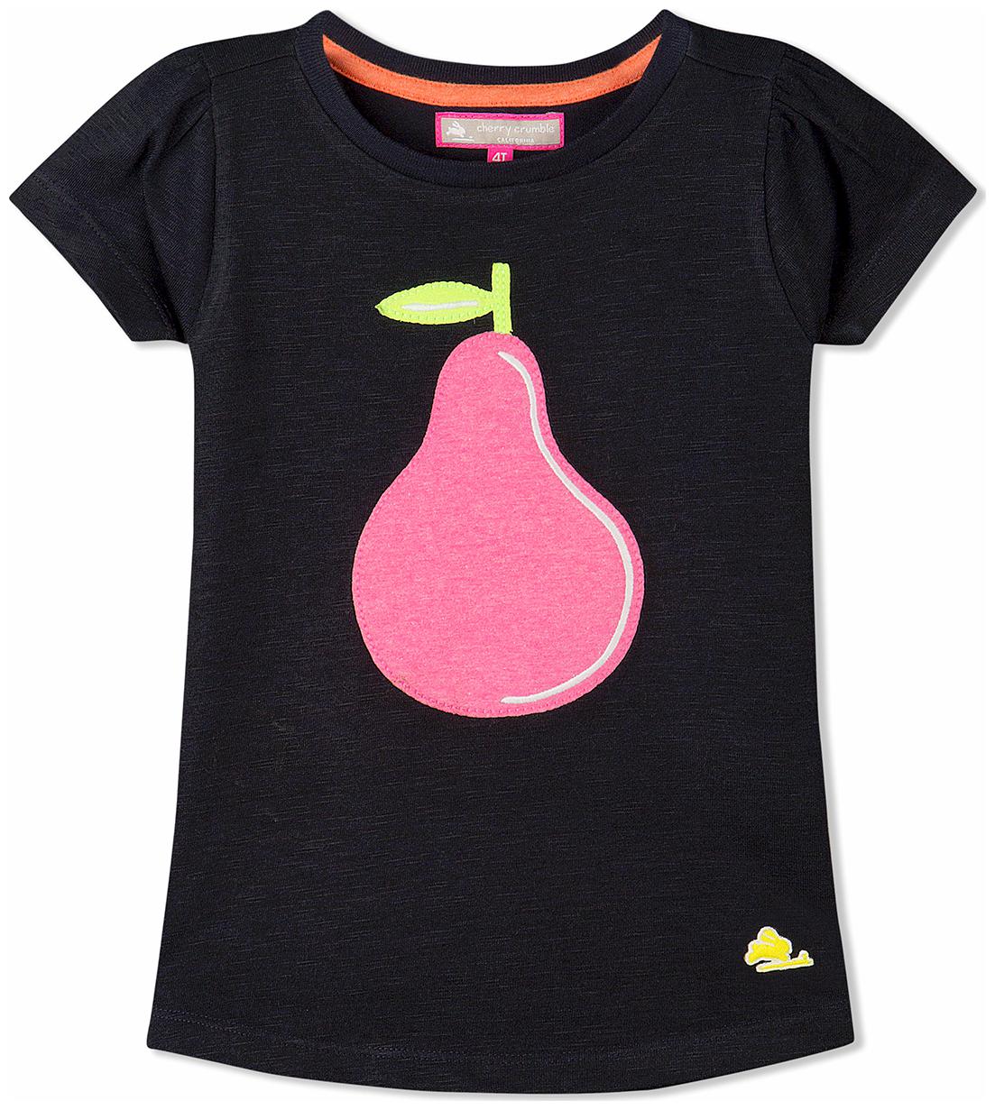 

Cherry Crumble By Nitt Hyman Girl Cotton Solid T shirt - Black