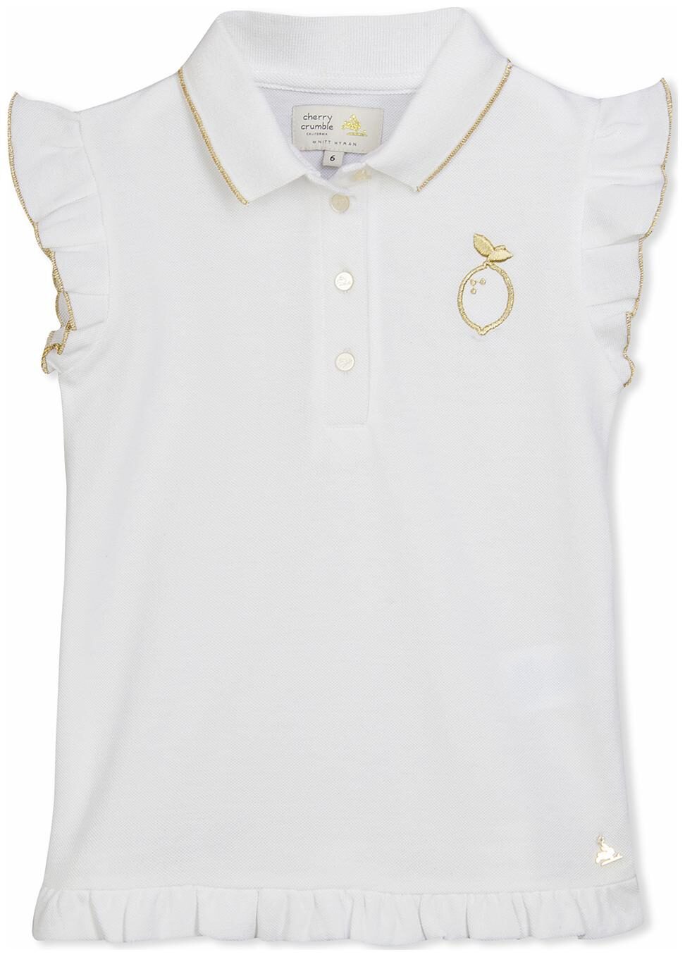 

Cherry Crumble By Nitt Hyman Blended Solid Top for Baby Girl - White