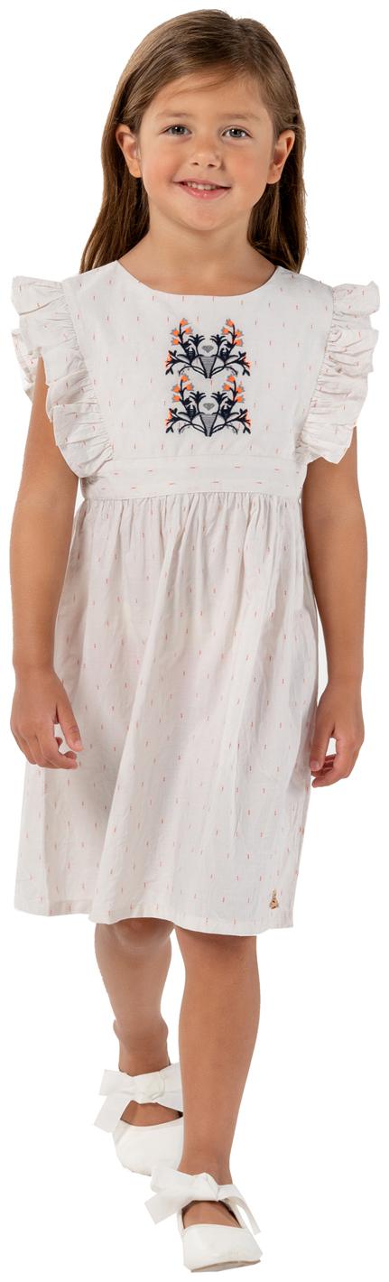 

Cherry Crumble By Nitt Hyman Baby girl Cotton Solid Princess frock - White