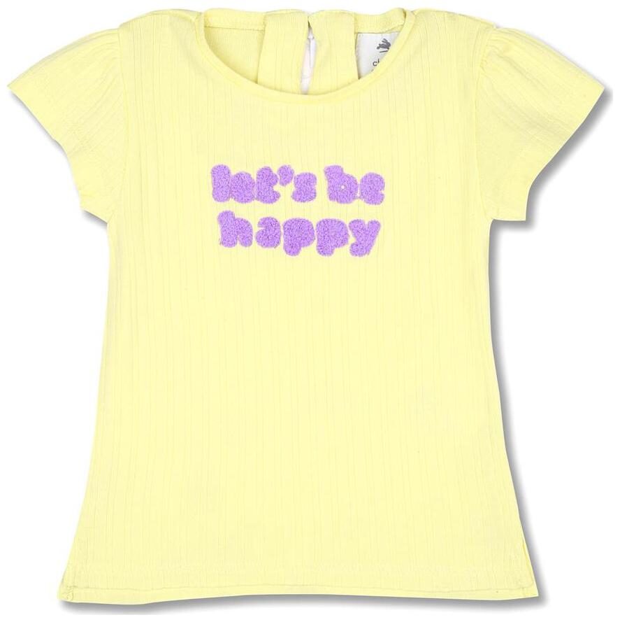 

Cherry Crumble By Nitt Hyman Cotton Printed T shirt for Baby Girl - Yellow