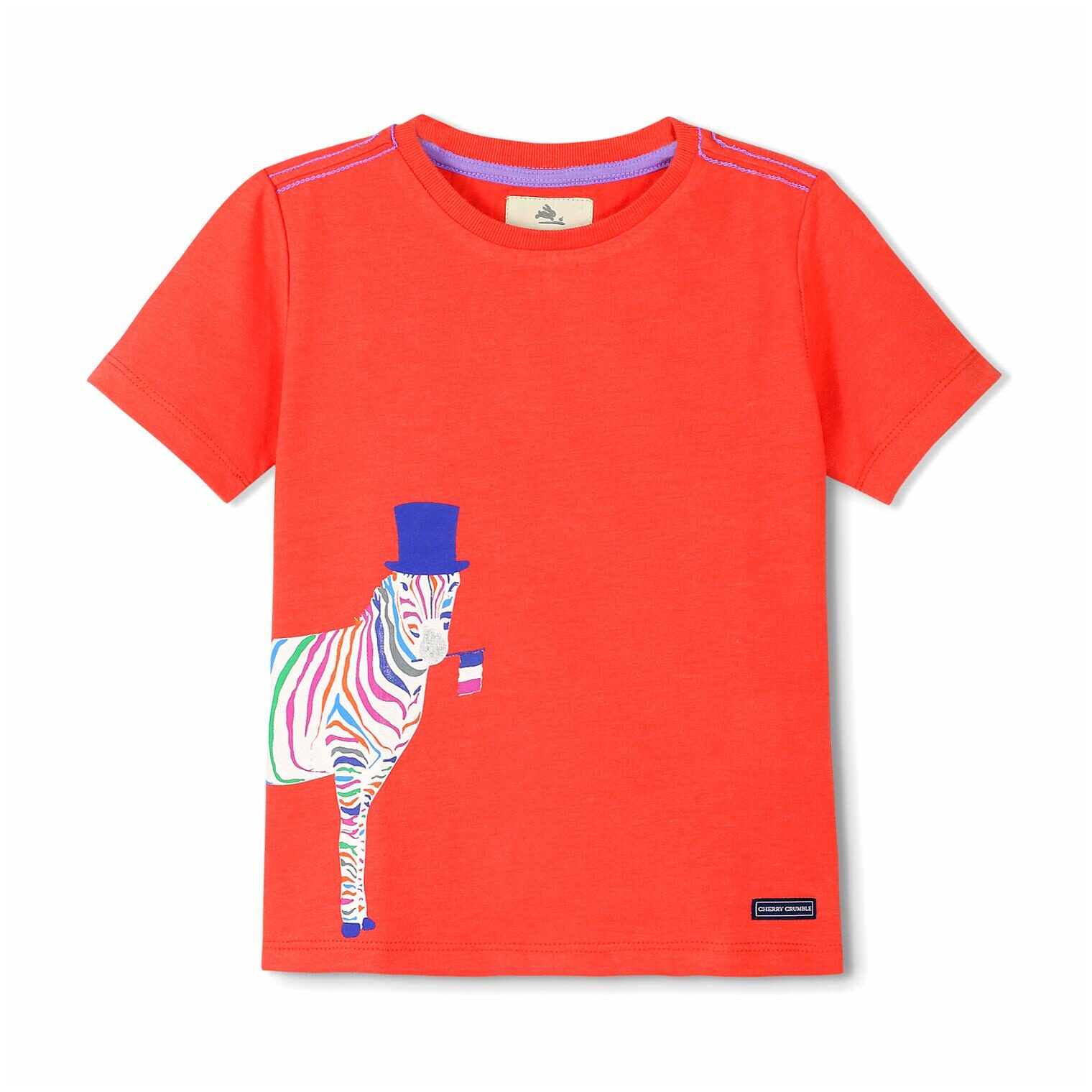 

Cherry Crumble By Nitt Hyman Cotton Printed T shirt for Baby Boy - Orange