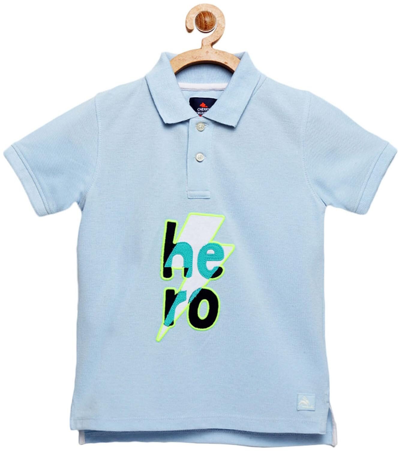 

Cherry Crumble By Nitt Hyman Boy Poly cotton Printed T-shirt - Blue