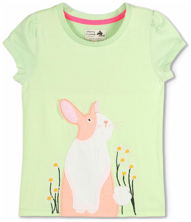 

Cherry Crumble By Nitt Hyman Girl Cotton Solid Top - Green