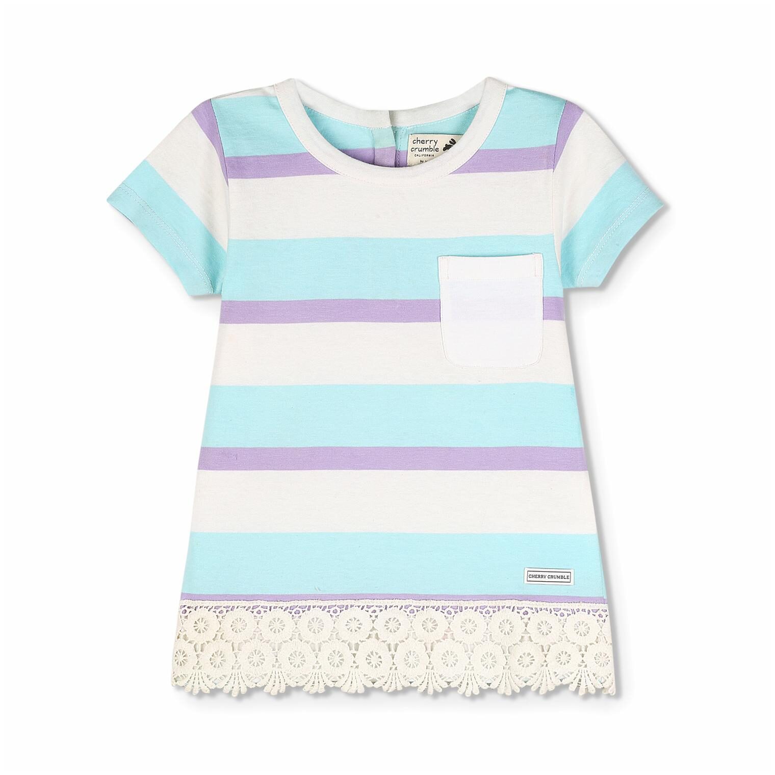 

Cherry Crumble By Nitt Hyman Girl Cotton blend Striped Top - Multi