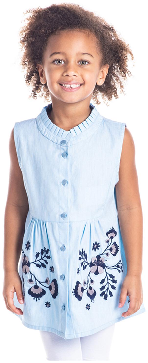 

Cherry Crumble By Nitt Hyman Cotton Floral Top for Baby Girl - Blue