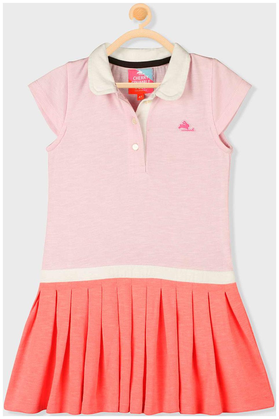 

Cherry Crumble By Nitt Hyman Pink Cotton Short Sleeves Knee Length Collar Frock ( Pack of 1 )