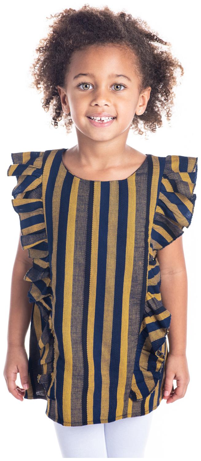 

Cherry Crumble By Nitt Hyman Girl Cotton Striped T shirt - Multi