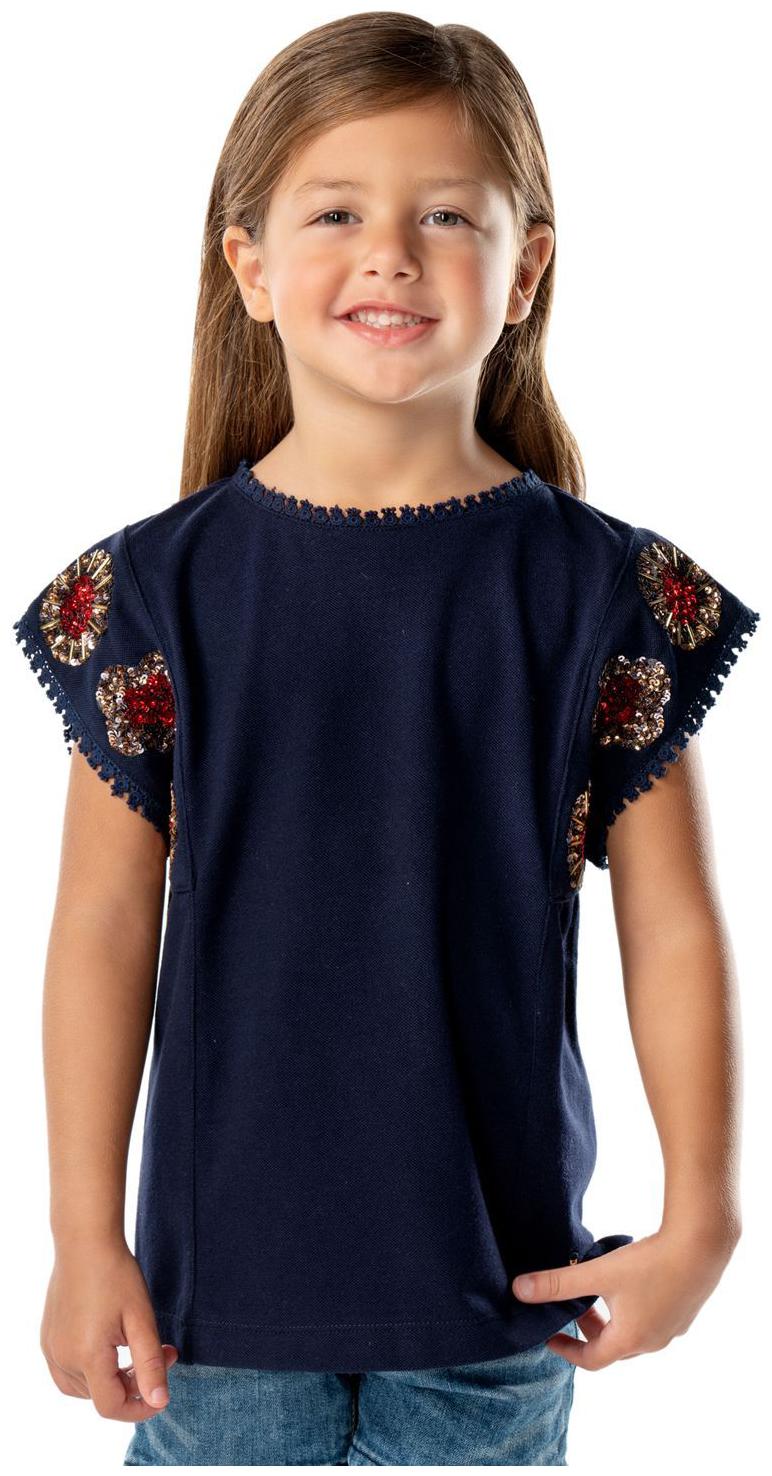 

Cherry Crumble By Nitt Hyman Girl Cotton blend Floral Top - Blue