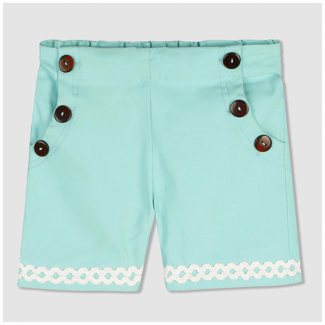 

Cherry Crumble By Nitt Hyman Baby girl Cotton Solid Shorts - Blue