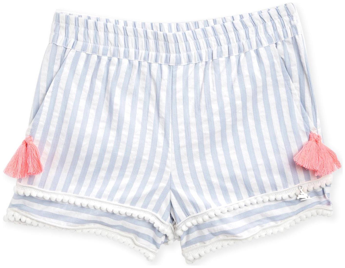 

Cherry Crumble By Nitt Hyman Cotton Blend Striped White Blue Color Short For Girl