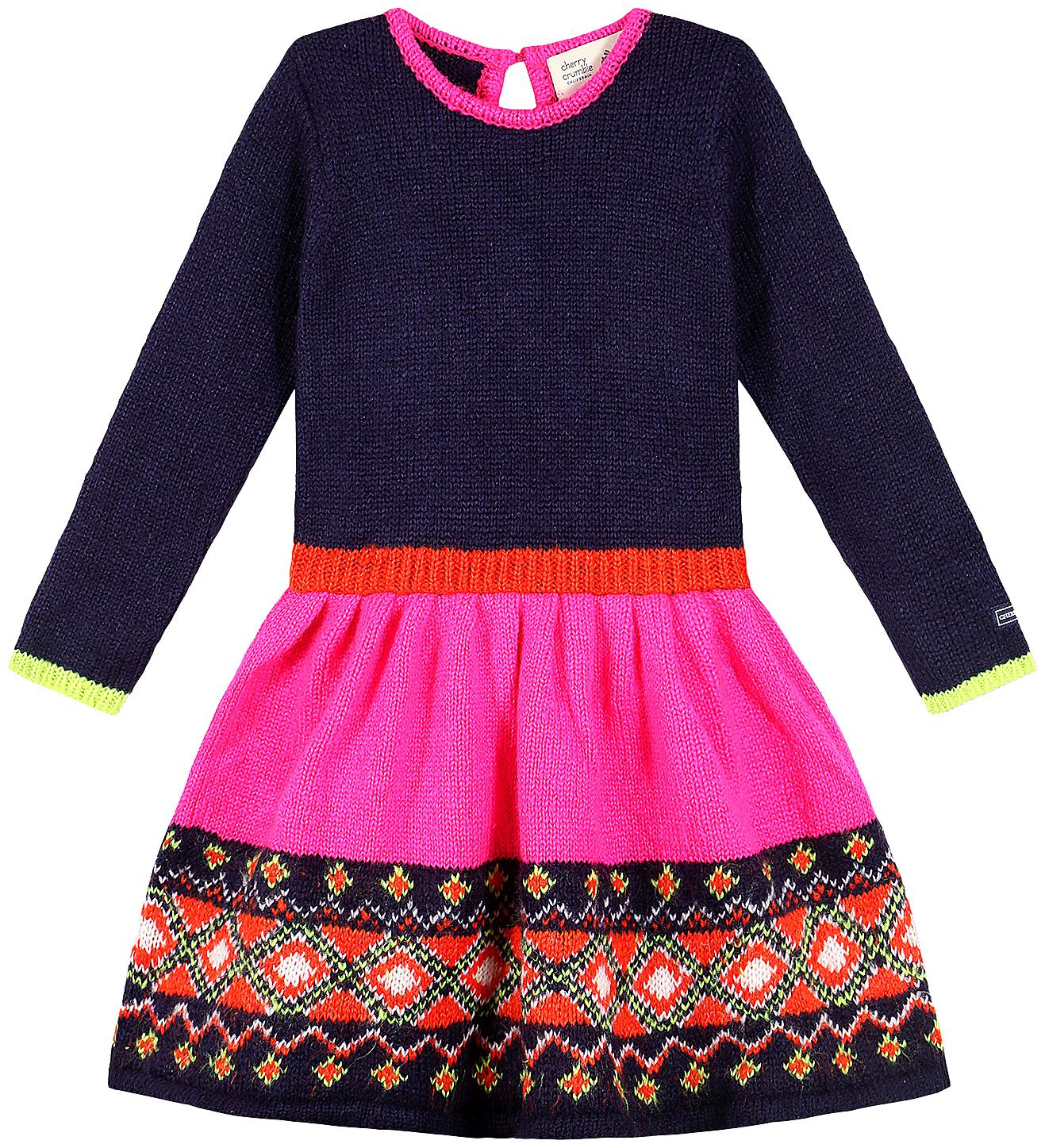 

Cherry Crumble By Nitt Hyman Baby girl Poly cotton Colorblocked Winter frock - Multi