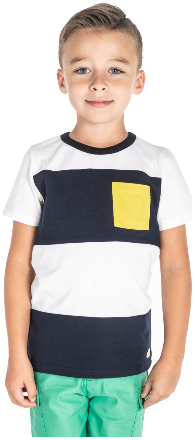 

Cherry Crumble By Nitt Hyman Boy Cotton Colorblocked T-shirt - White
