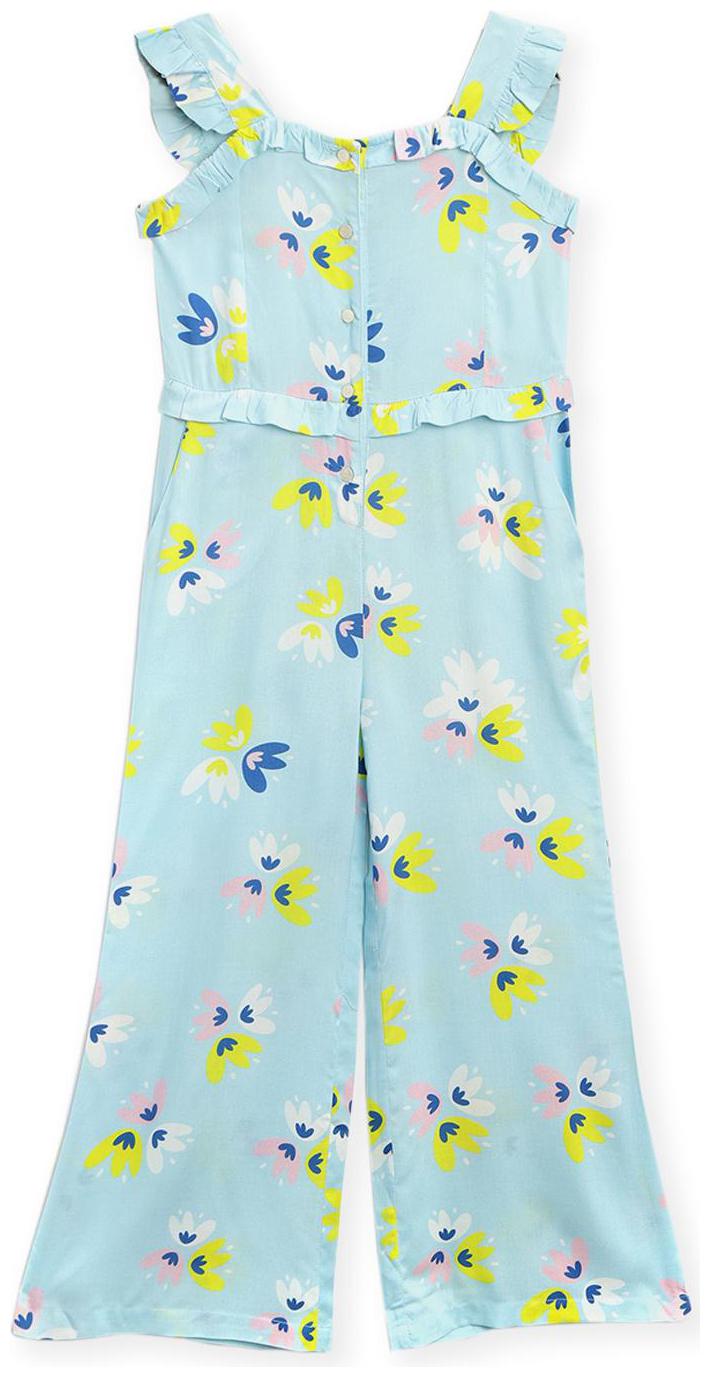 

Cherry Crumble By Nitt Hyman Baby girl Cotton Floral Jumpsuit - Blue