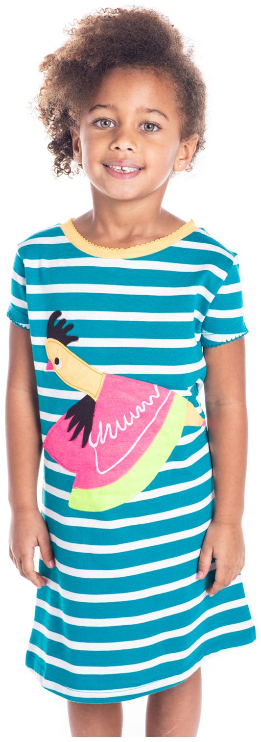 

Cherry Crumble By Nitt Hyman Baby girl Cotton Striped Princess frock - Blue