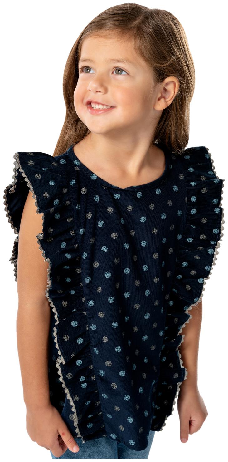 

Cherry Crumble By Nitt Hyman Girl Cotton Printed Top - Blue