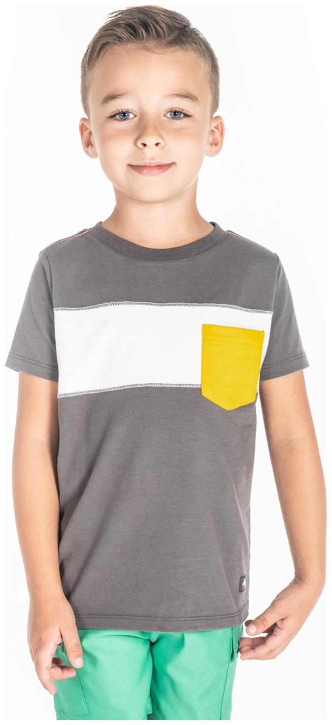 

Cherry Crumble By Nitt Hyman Boy Cotton Colorblocked T-shirt - Grey