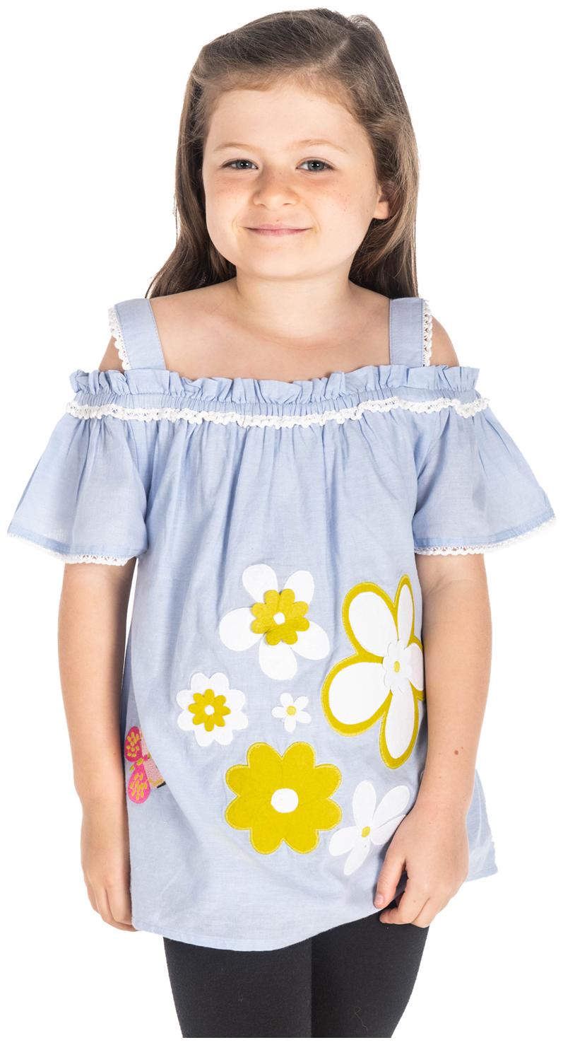 

Cherry Crumble By Nitt Hyman Girl Cotton Printed Top - Blue