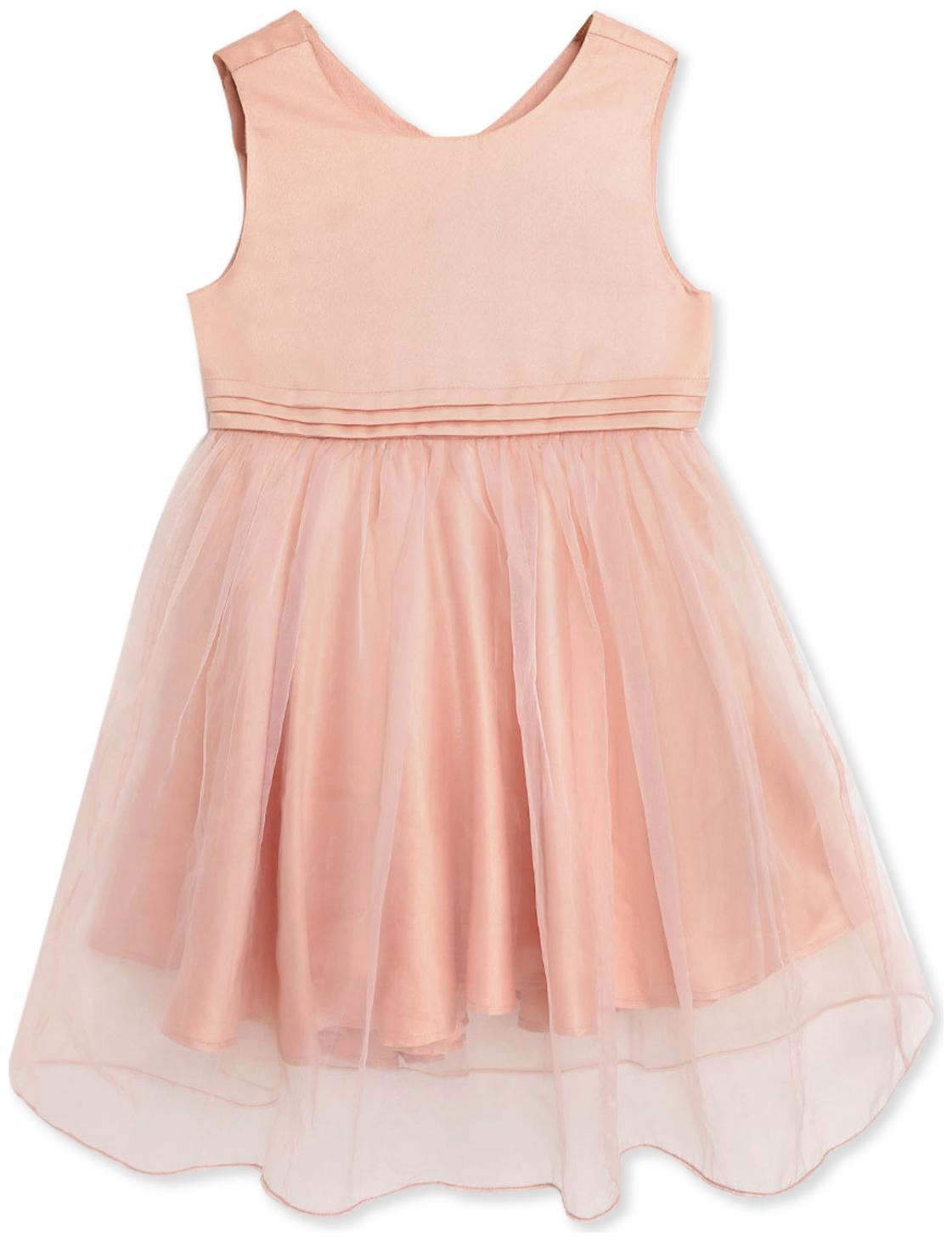 

Cherry Crumble By Nitt Hyman Baby girl Polyester Solid Princess frock - Pink