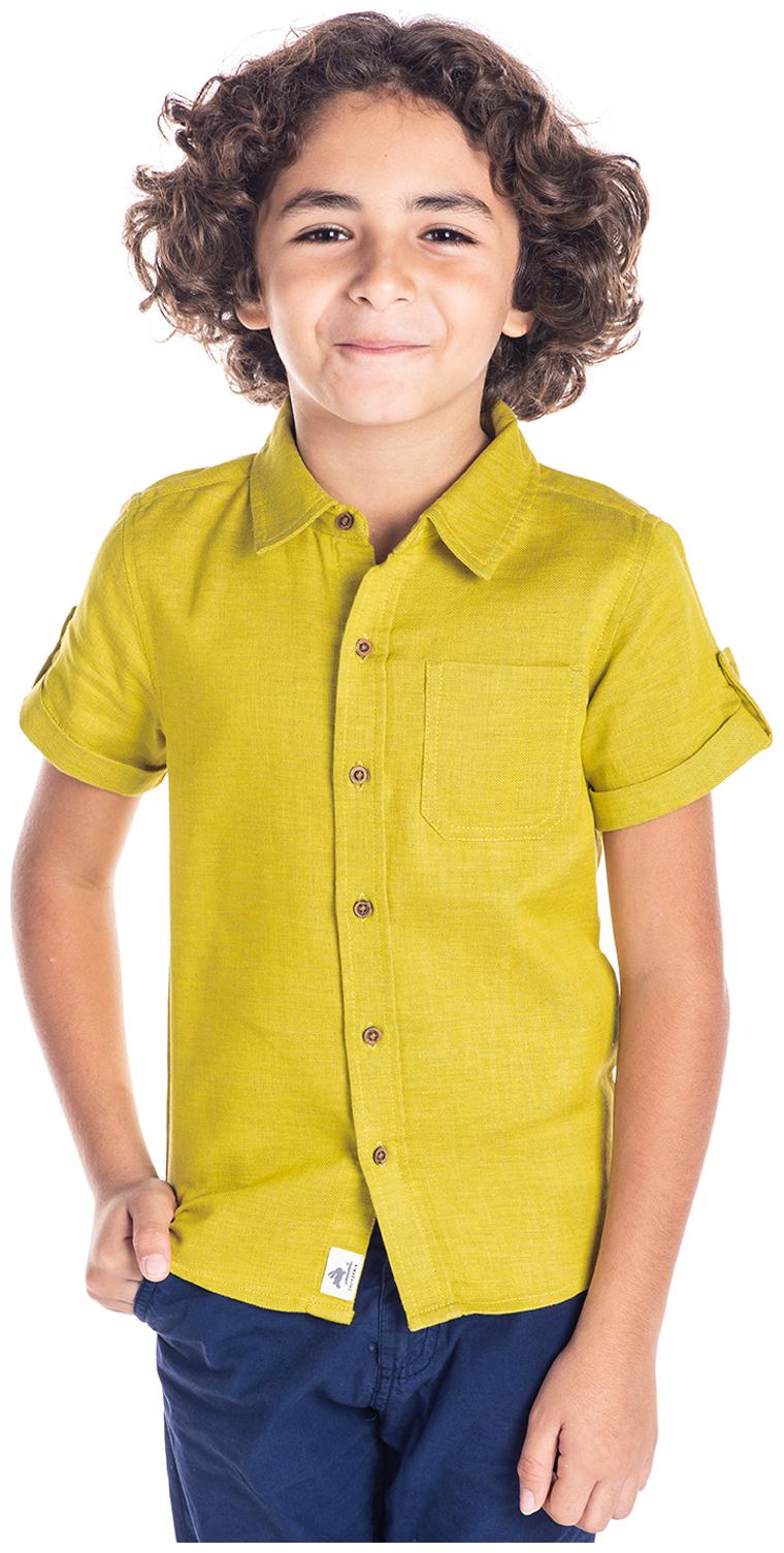

Cherry Crumble By Nitt Hyman Cotton Solid Shirt for Baby Boy - Yellow
