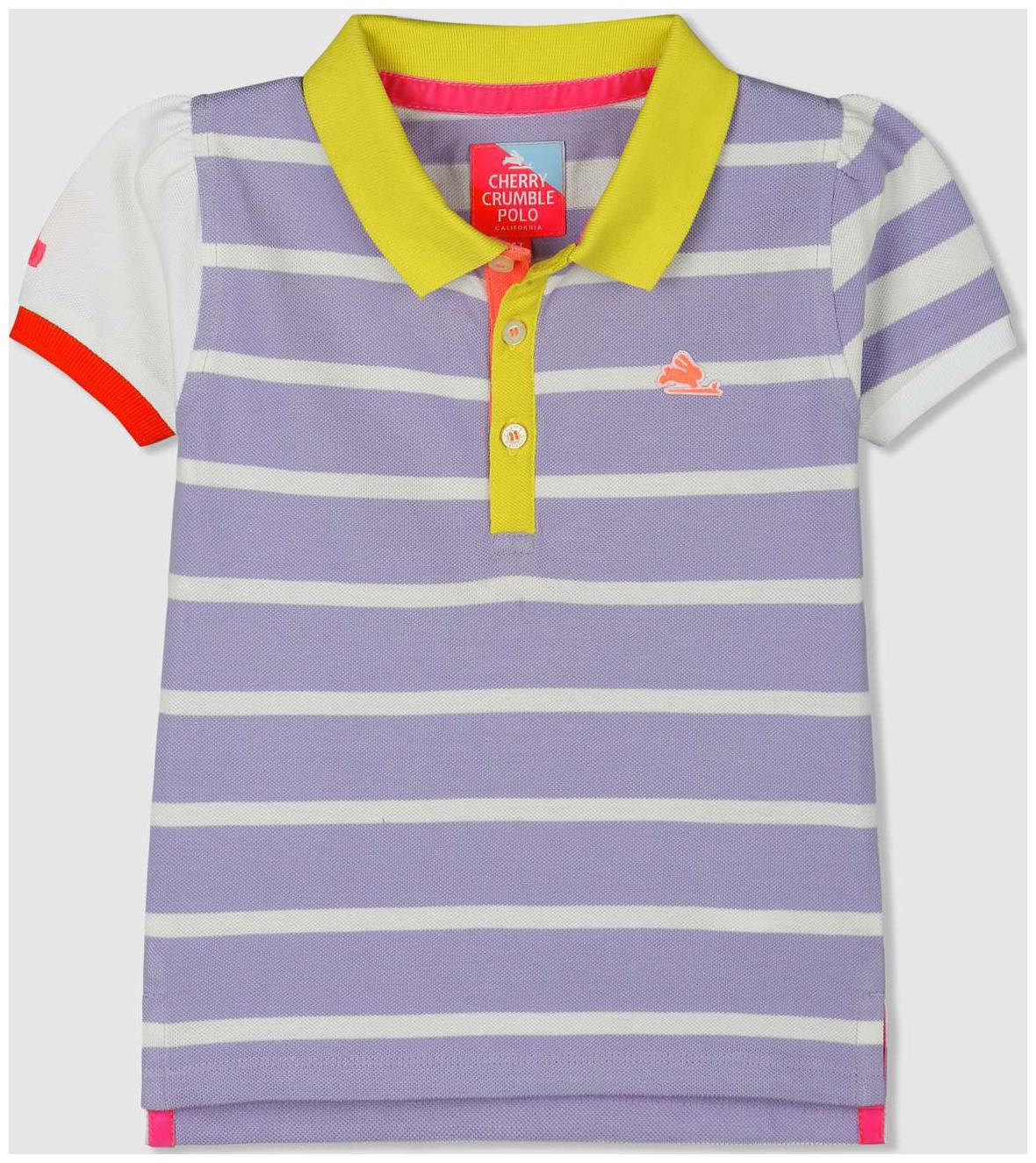 

Cherry Crumble By Nitt Hyman Cotton Striped T shirt for Baby Girl - Purple