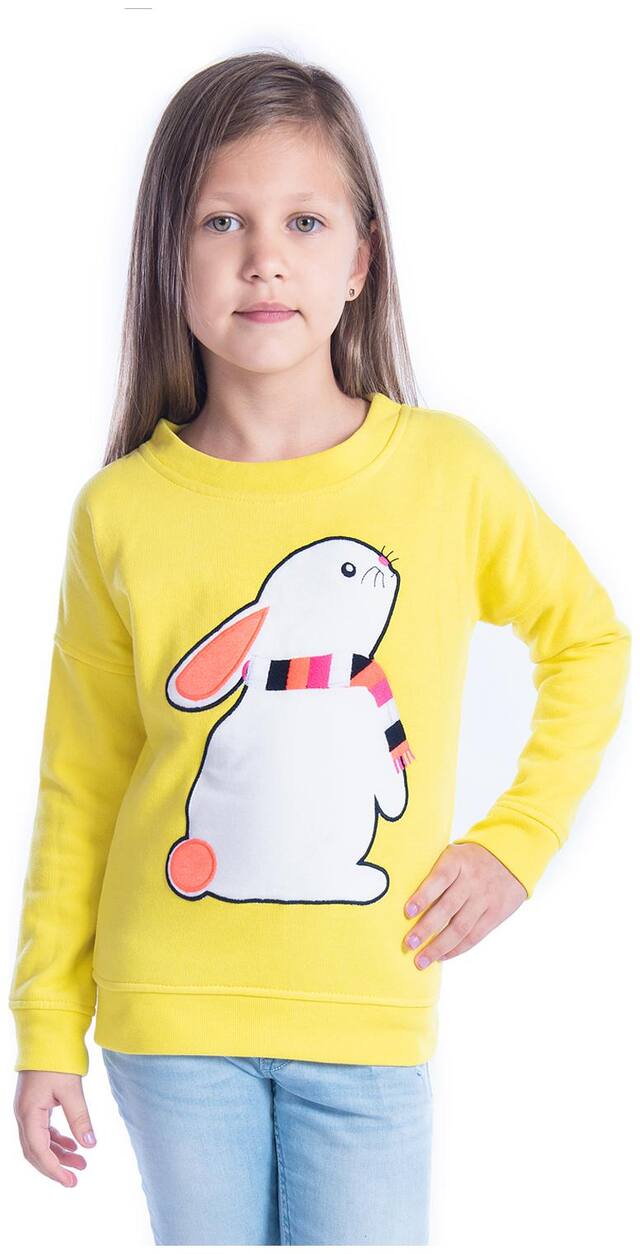 Cherry Crumble By Nitt Hyman Baby boy Cotton blend Solid Sweatshirt - Yellow