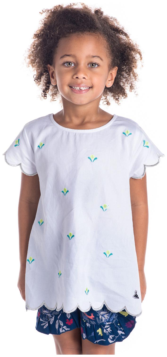 

Cherry Crumble By Nitt Hyman Cotton Embellished Top for Baby Girl - White