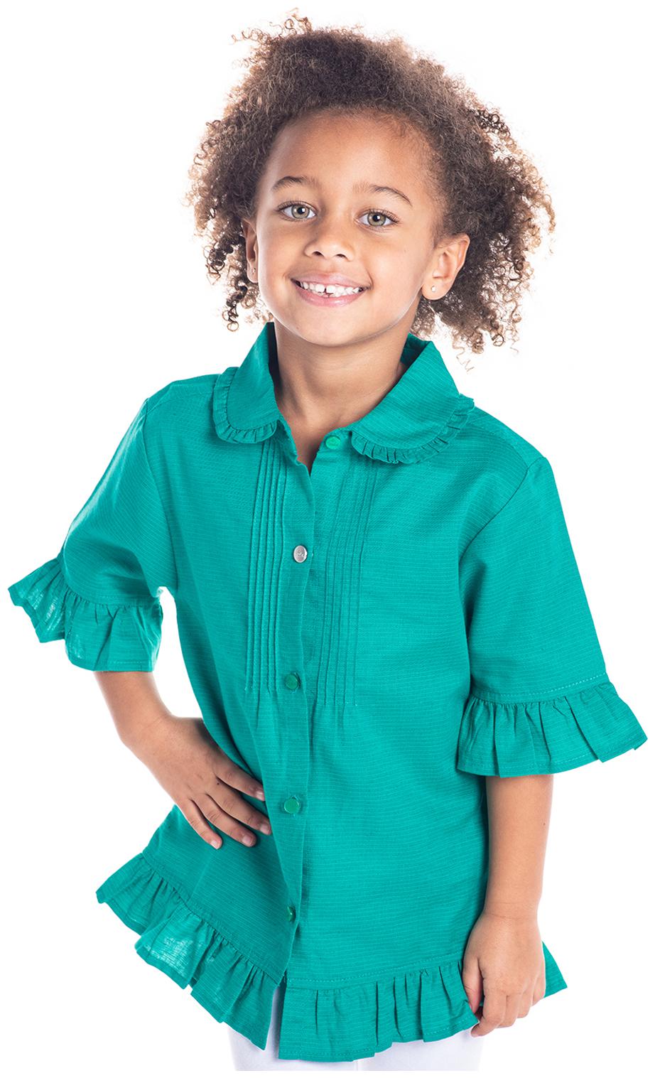 

Cherry Crumble By Nitt Hyman Cotton Solid Top for Baby Girl - Green