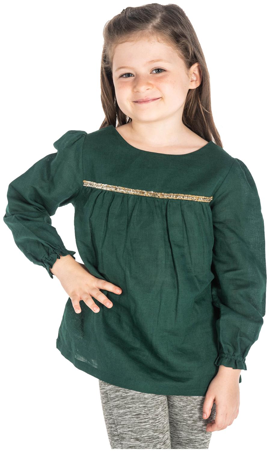 

Cherry Crumble By Nitt Hyman Cotton Solid Top for Baby Girl - Green
