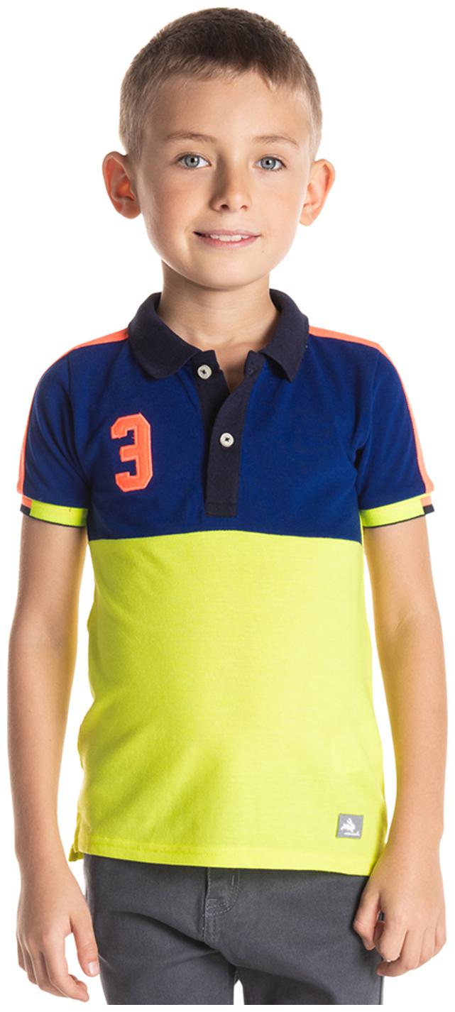 

Cherry Crumble By Nitt Hyman Boy Cotton Colorblocked T-shirt - Blue Yellow