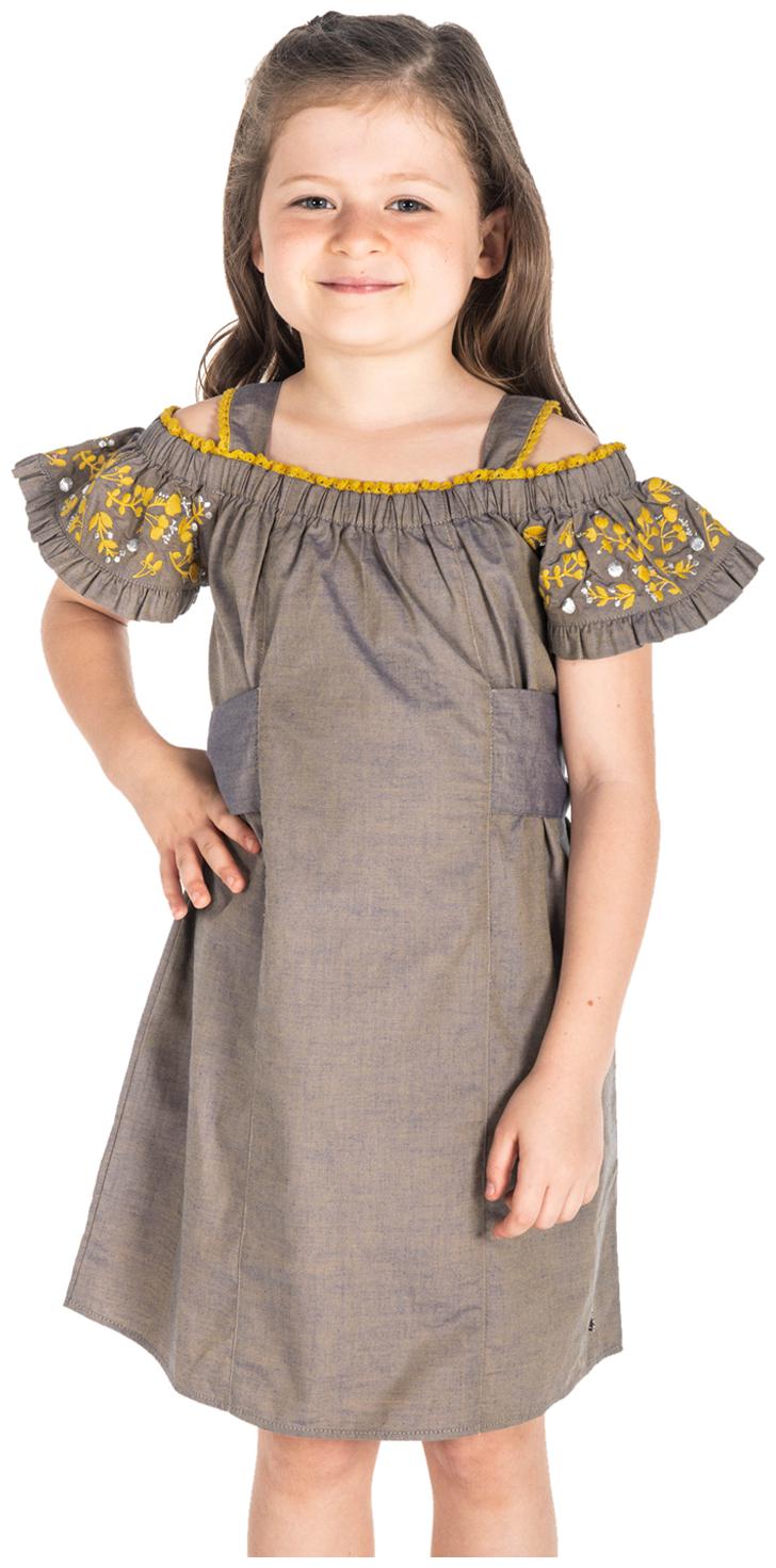 

Cherry Crumble By Nitt Hyman Brown Cotton Short Sleeves Above Knee Princess Frock ( Pack of 1 )