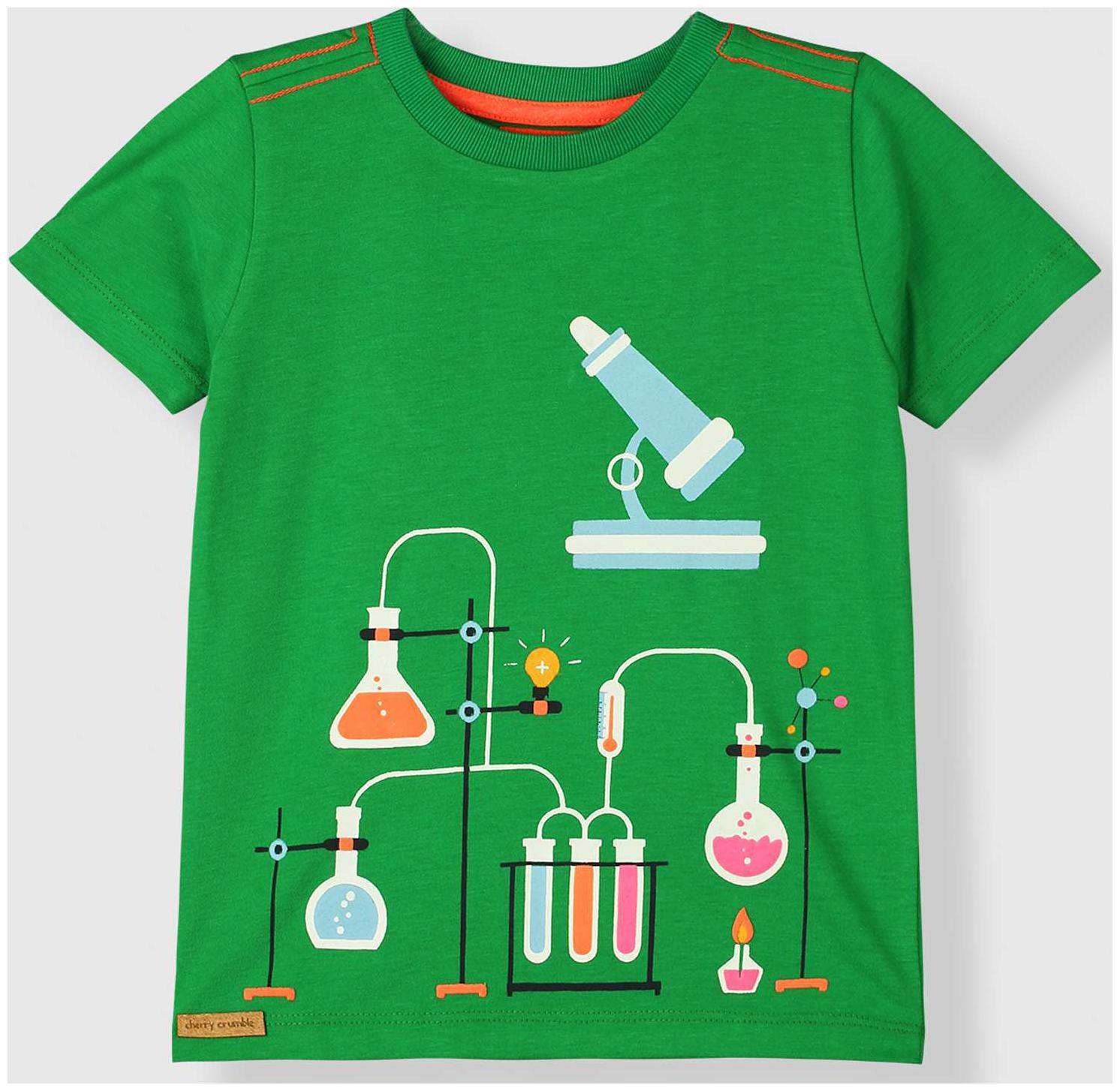 

Cherry Crumble By Nitt Hyman Girl Cotton Solid T shirt - Green