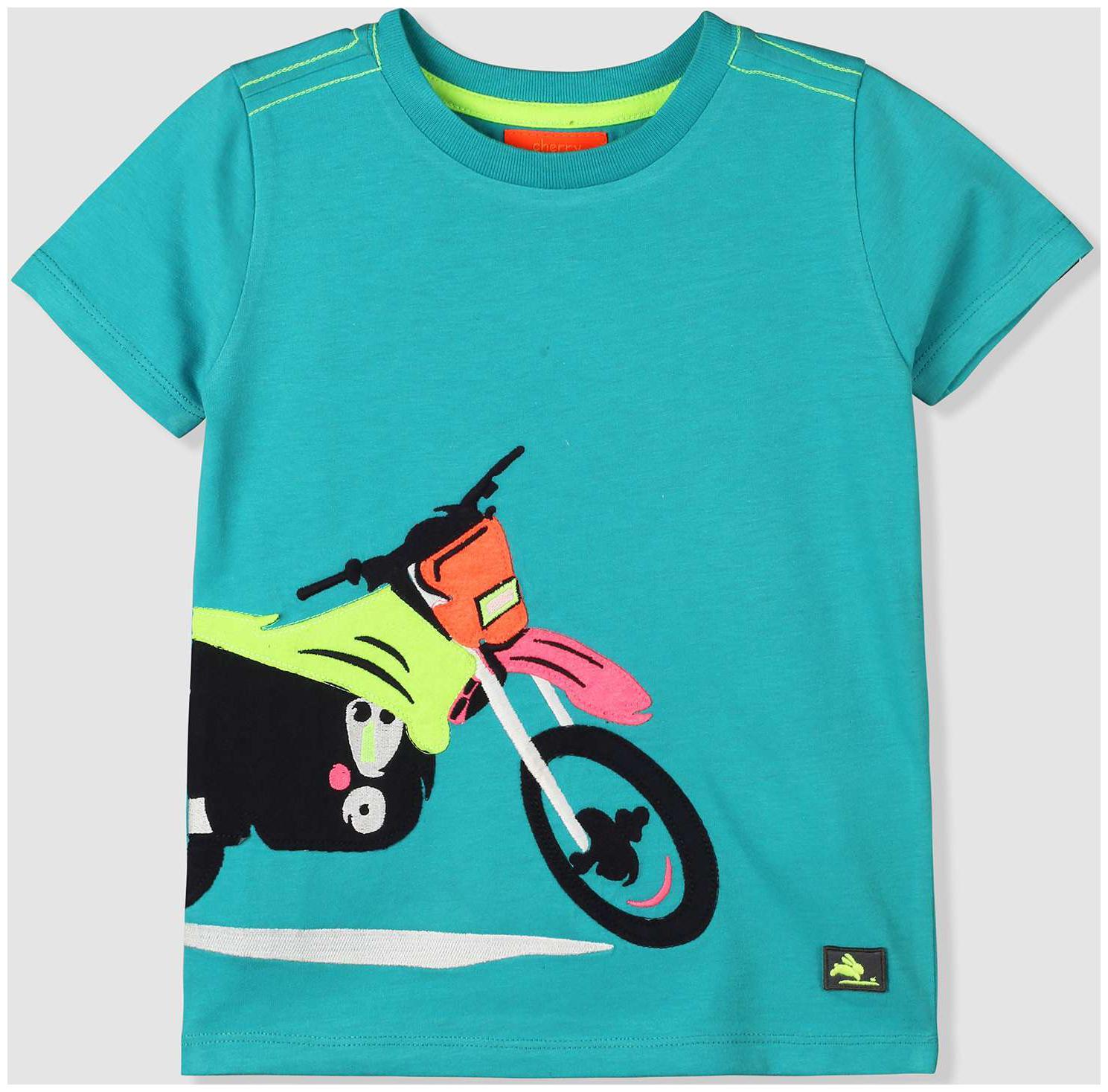 

Cherry Crumble By Nitt Hyman Girl Cotton Solid T shirt - Blue