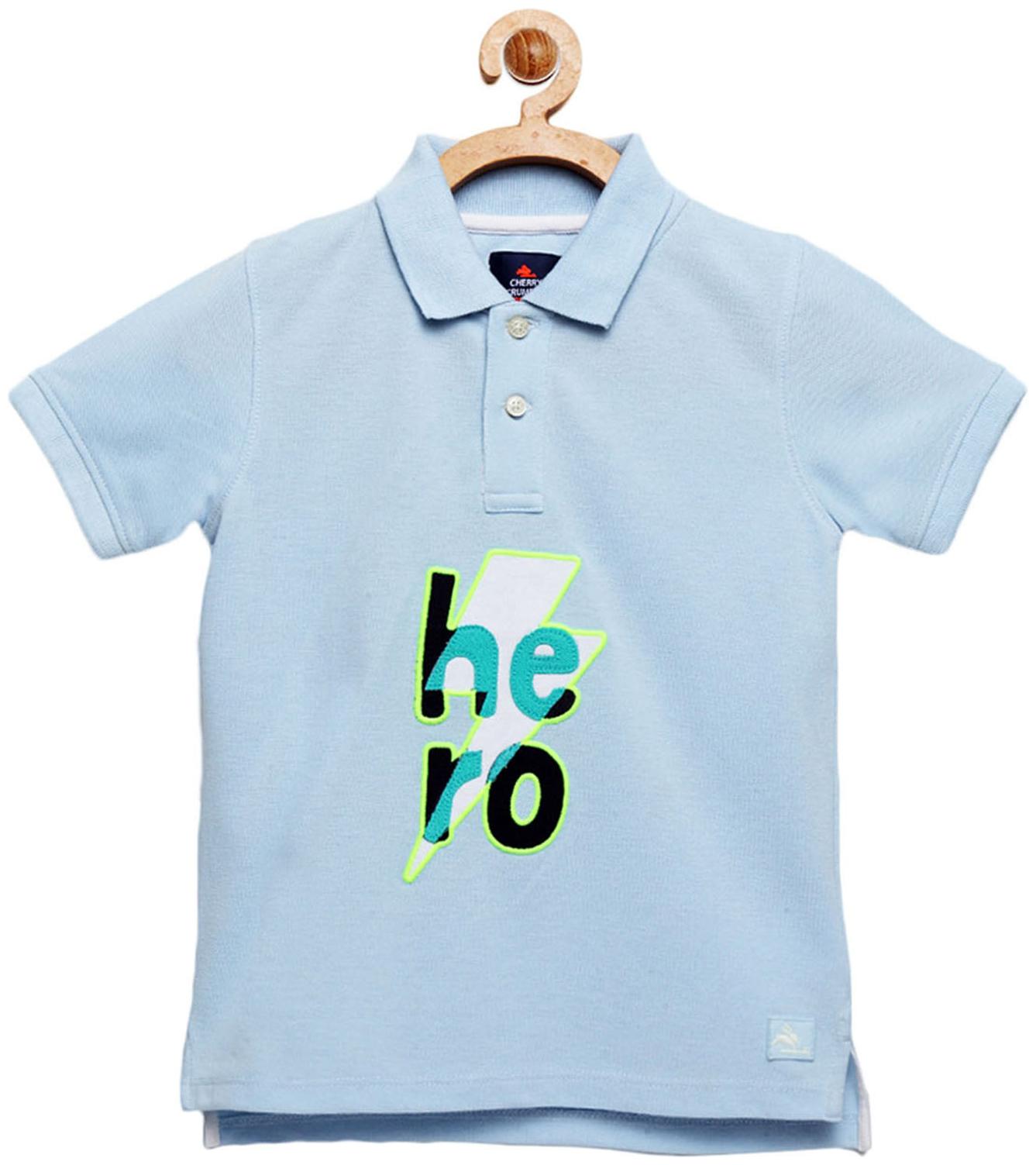 

Cherry Crumble By Nitt Hyman Boy Poly cotton Printed T-shirt - Blue