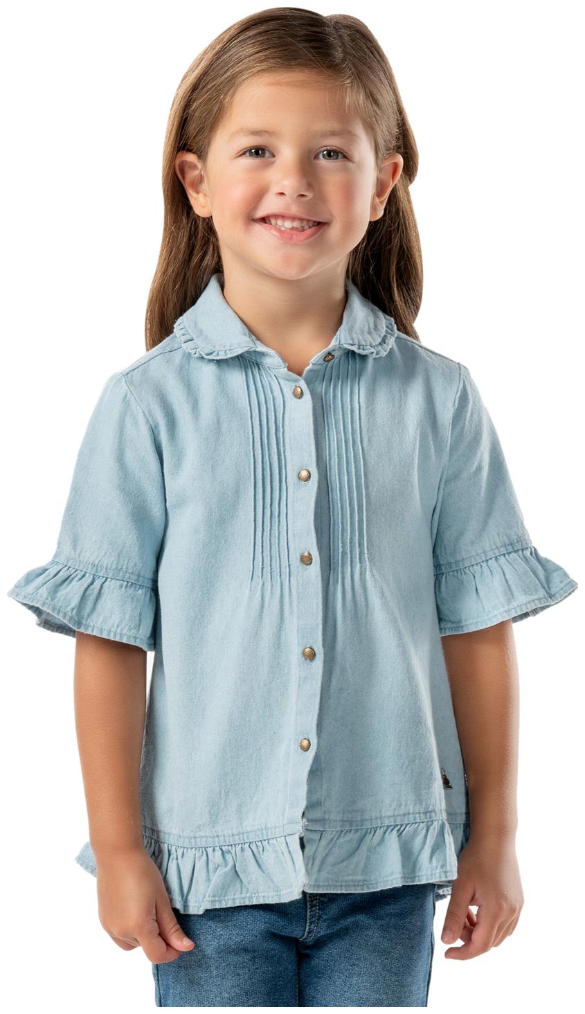 

Cherry Crumble By Nitt Hyman Girl Cotton Solid Top - Blue
