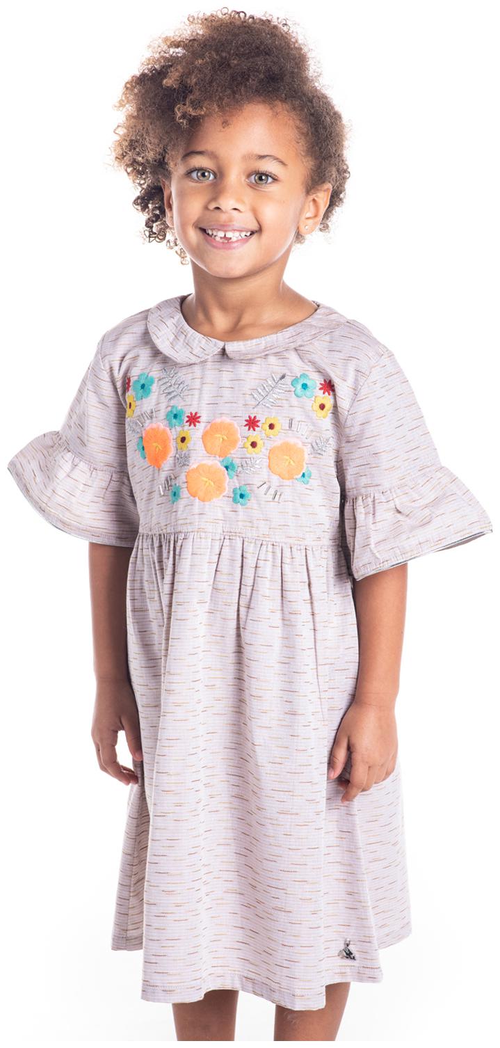 

Cherry Crumble By Nitt Hyman Baby girl Cotton blend Floral Princess frock - Beige